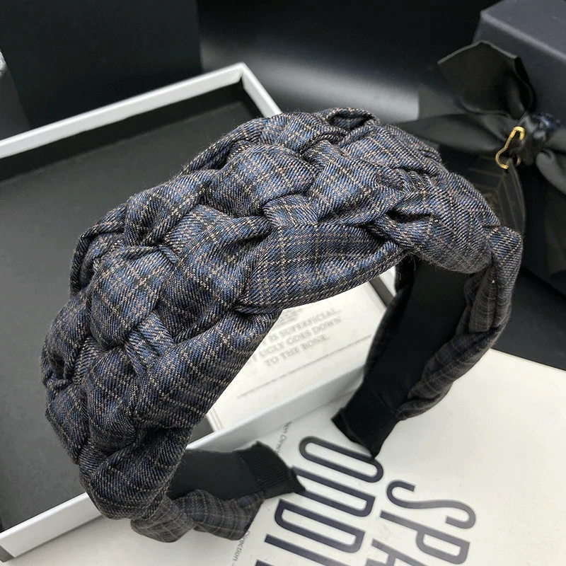 Retro Hand Woven Hair Clip, Women's High Skull Top Shopping Headband, Hair Accessories, Pressed Hair, Face Wash Headband