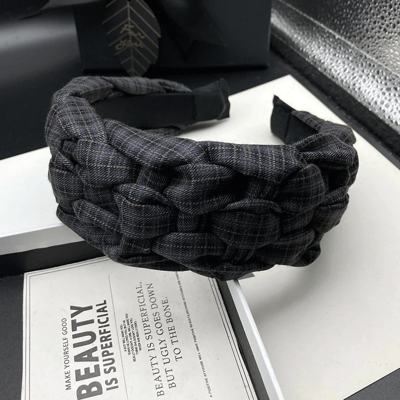 Retro Hand Woven Hair Clip, Women's High Skull Top Shopping Headband, Hair Accessories, Pressed Hair, Face Wash Headband
