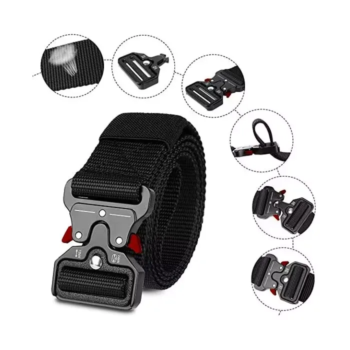 1-Piece Men's Outdoor Sports Leisure Belt, Quick Release Symmetrical Buckle, Unisex Multi-Functional Belt
