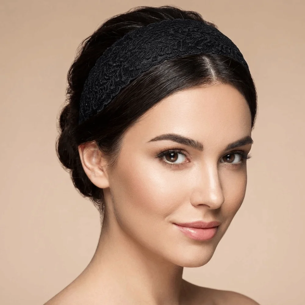 Fashion Vintage Lace Hair Hoop Anti Slip Hollow Lace Hairband Head Wrap Hair Accessories Elegant Women's Wide Headband Daily Use