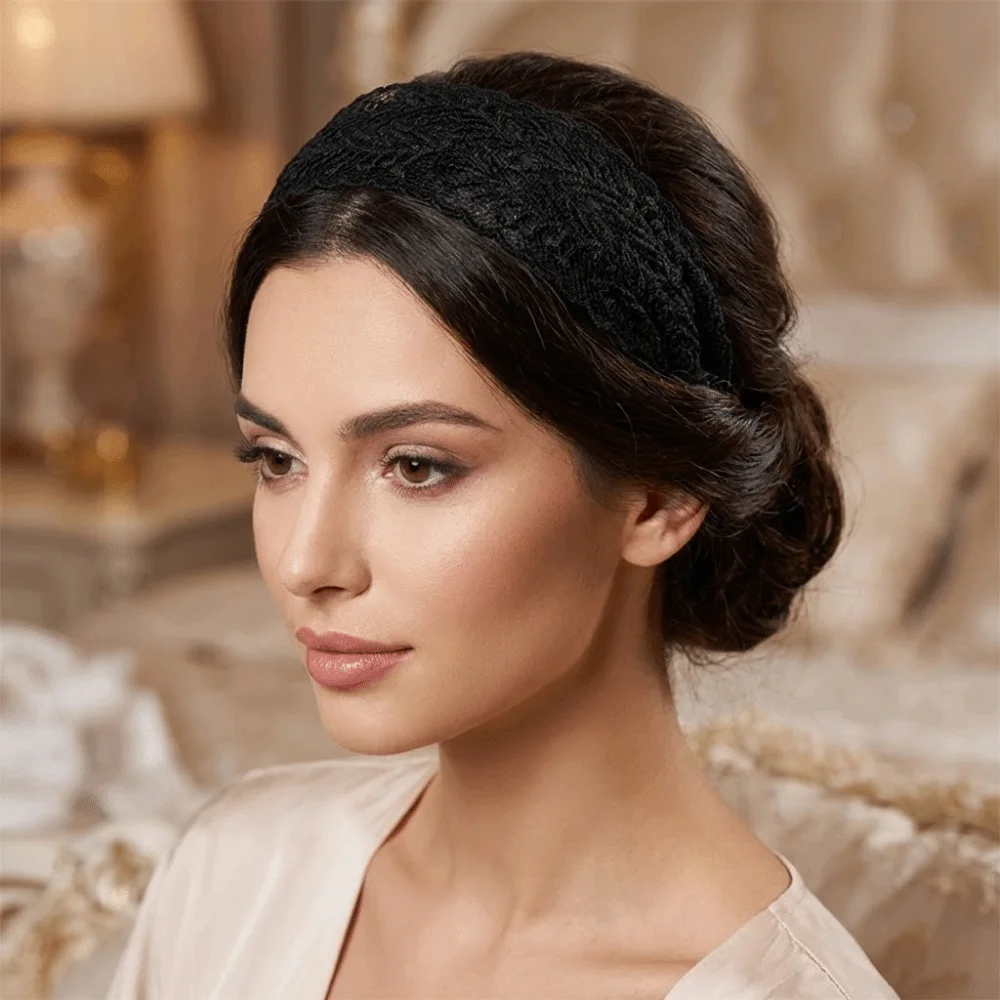 Fashion Vintage Lace Hair Hoop Anti Slip Hollow Lace Hairband Head Wrap Hair Accessories Elegant Women's Wide Headband Daily Use