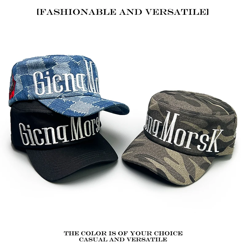Sunshade Korean Versatile Personal Peaked Caps Camouflage Fashion Niche New Men Women Flat Top Letter Embroidery Baseball Hats