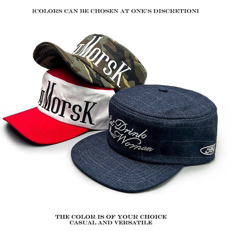 Sunshade Korean Versatile Personal Peaked Caps Camouflage Fashion Niche New Men Women Flat Top Letter Embroidery Baseball Hats