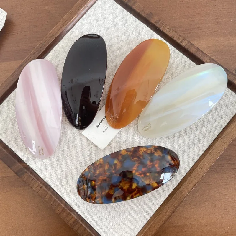 1pc Korean light luxury vinegar spring clip half tied ponytail oval floral temperament hair accessories Kamelad