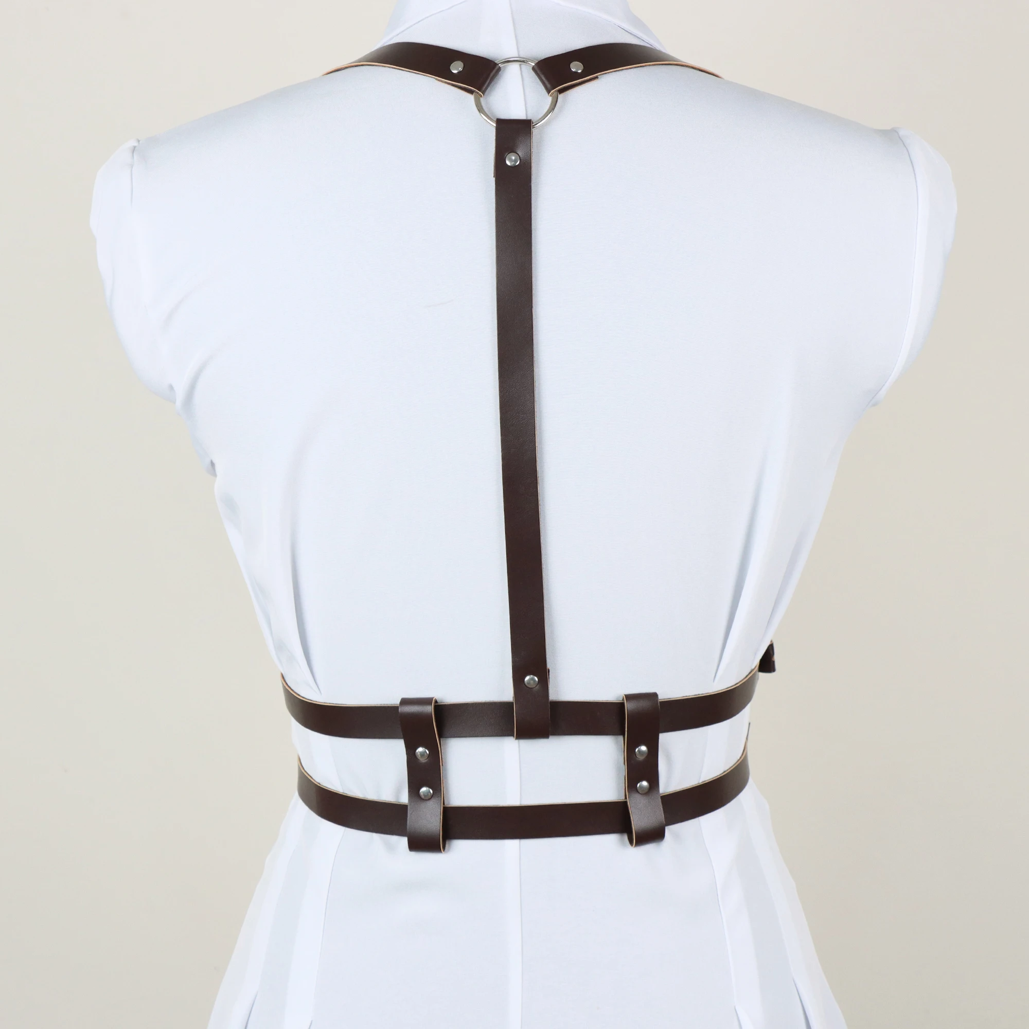 PU Women'S Chest Harness Belt, Punk Style PU Corset Belt, Black Harness Belt, Gothic Style PU Belt
