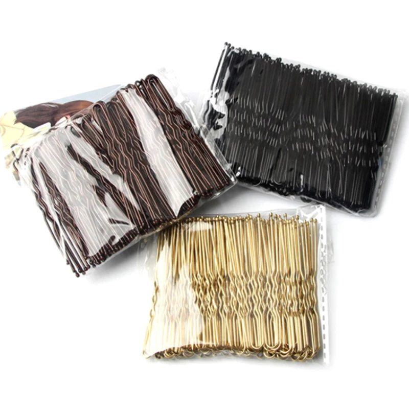 50PCS/Bag 6cm/7cm U Shaped Alloy Hairpins Waved Hair Clips Simple Metal Bobby Pins Barrettes Bridal Hairstyle Tools Hair Pins