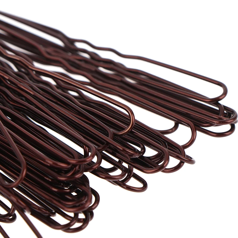 50PCS/Bag 6cm/7cm U Shaped Alloy Hairpins Waved Hair Clips Simple Metal Bobby Pins Barrettes Bridal Hairstyle Tools Hair Pins