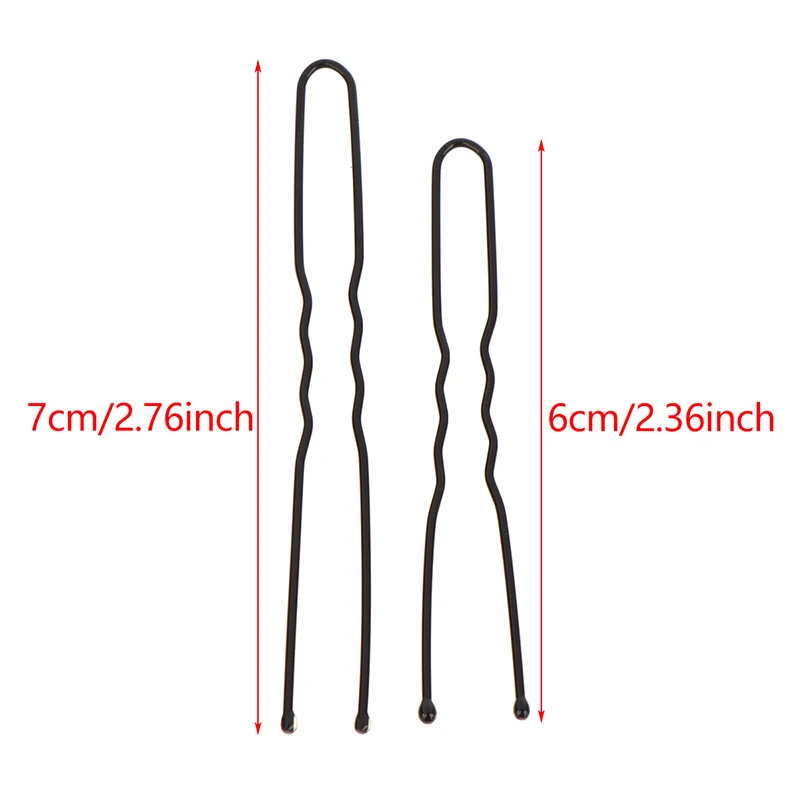 50PCS/Bag 6cm/7cm U Shaped Alloy Hairpins Waved Hair Clips Simple Metal Bobby Pins Barrettes Bridal Hairstyle Tools Hair Pins