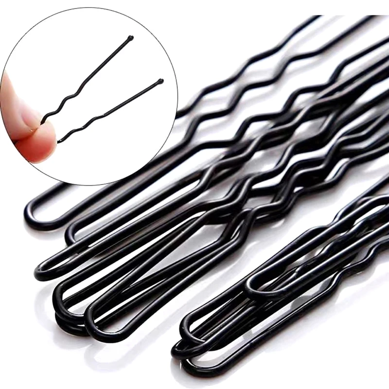 50PCS/Bag 6cm/7cm U Shaped Alloy Hairpins Waved Hair Clips Simple Metal Bobby Pins Barrettes Bridal Hairstyle Tools Hair Pins
