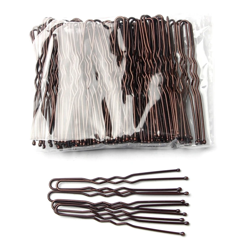 50PCS/Bag 6cm/7cm U Shaped Alloy Hairpins Waved Hair Clips Simple Metal Bobby Pins Barrettes Bridal Hairstyle Tools Hair Pins