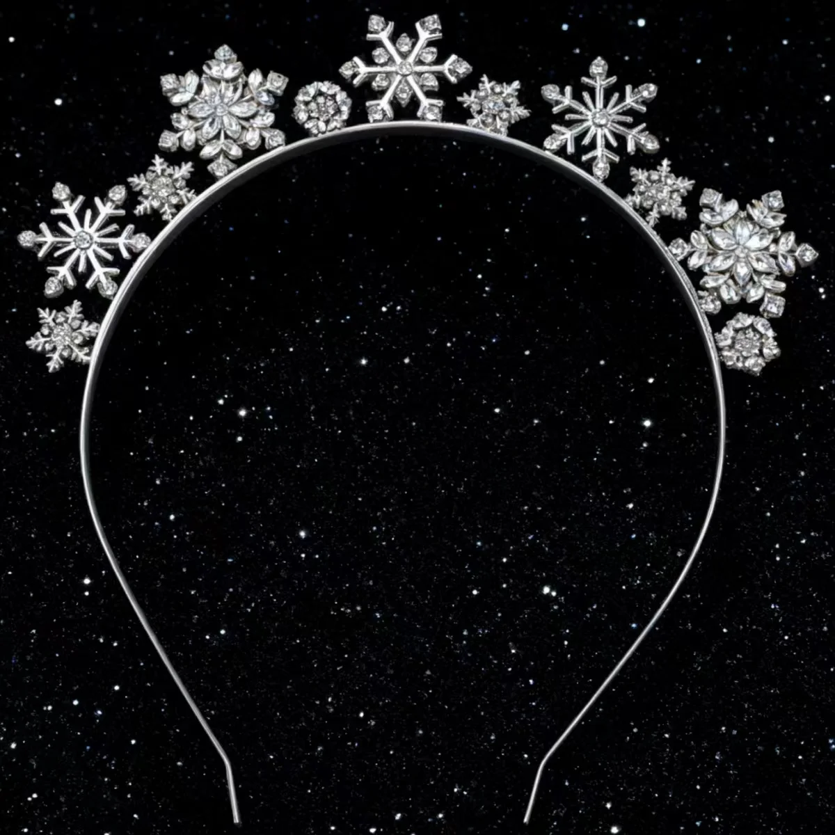 The new snowflake Christmas party headband from 1pc is elegant, fashionable and three-dimensional