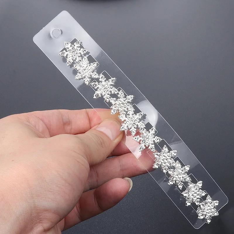 10pcs Alloy Rhinestone Snowflake Hair Clip Women Braided Hairpin Bridal Wedding Hair Accessories