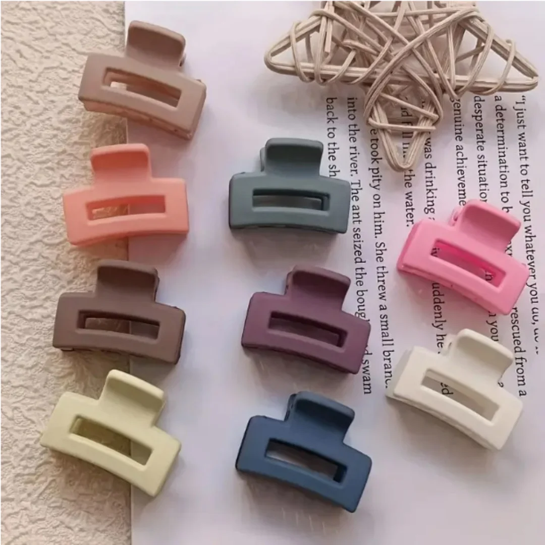 20 PCs Solid Color Matte Hollow Hair Claw Clip Candy Color Catch Barrettes Stylish Hair Accessories Suitable for Women