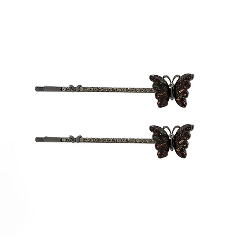2Pcs/set Super Fairy Rhinestone Butterfly Hairpins Cute and Sweet Women's Bangs Side Clip Korean Style Hair Clip Headdress