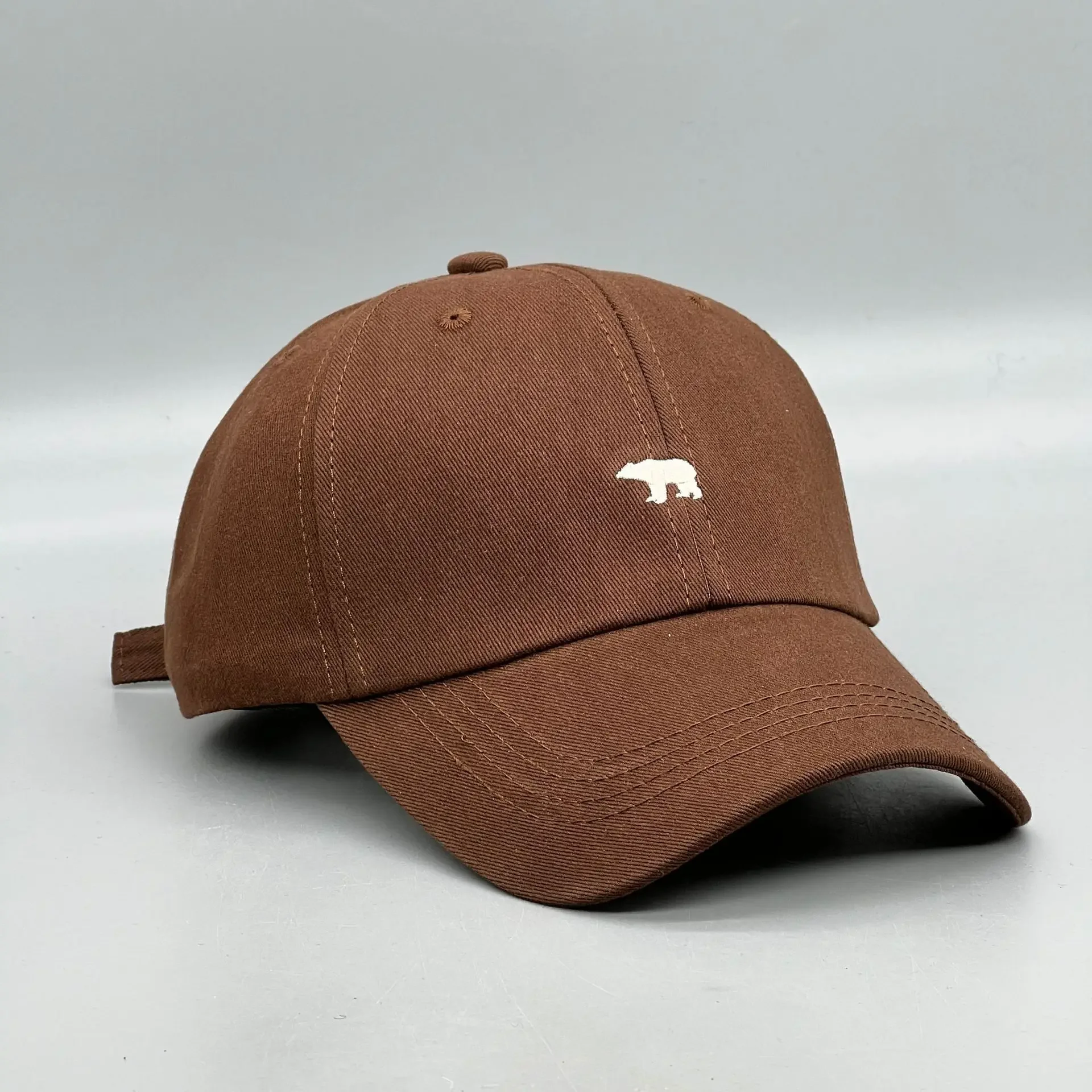 Polar Bear Embroidery Sun Hat Cotton Baseball Cap Lightweight UV Protection for Spring Summer Fall