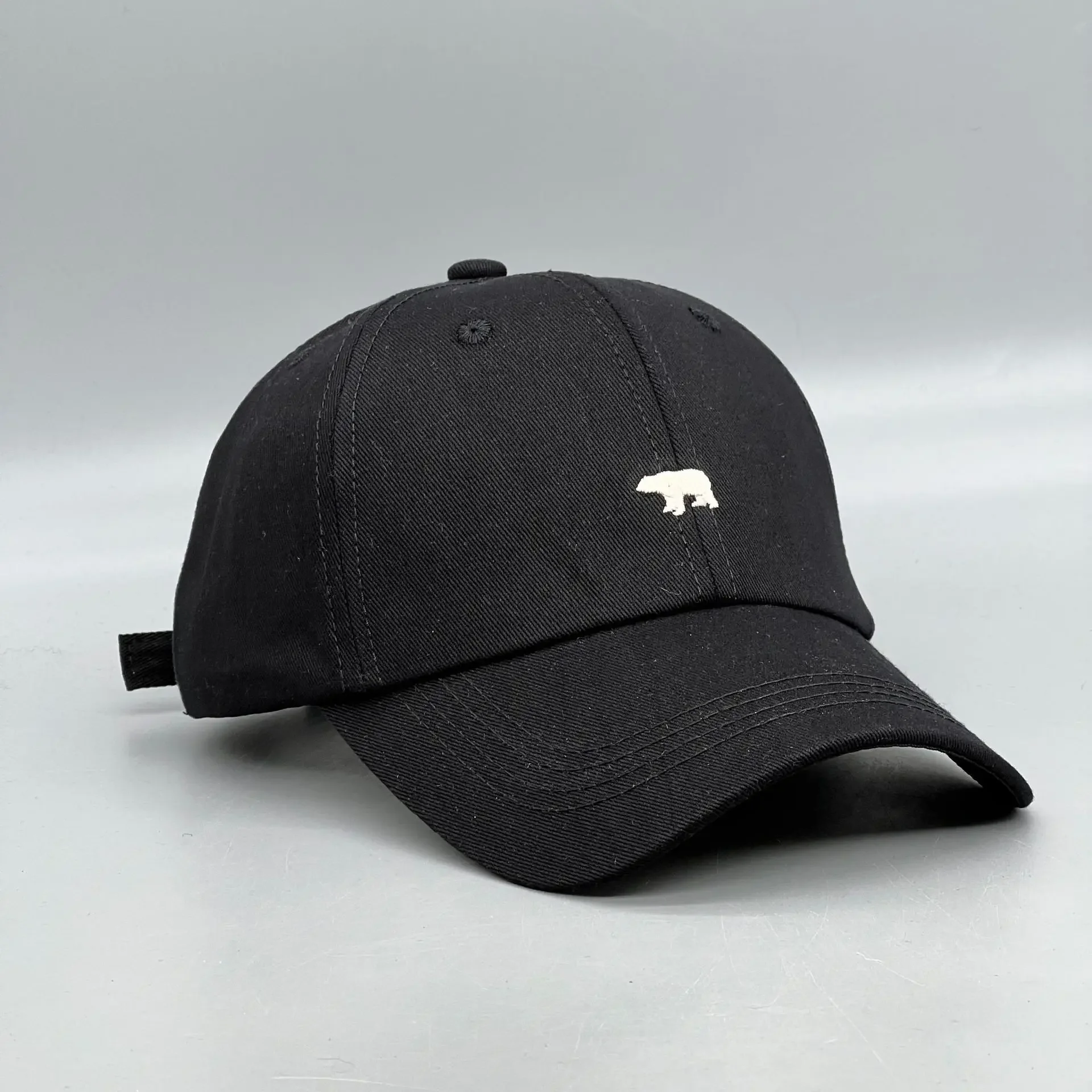 Polar Bear Embroidery Sun Hat Cotton Baseball Cap Lightweight UV Protection for Spring Summer Fall