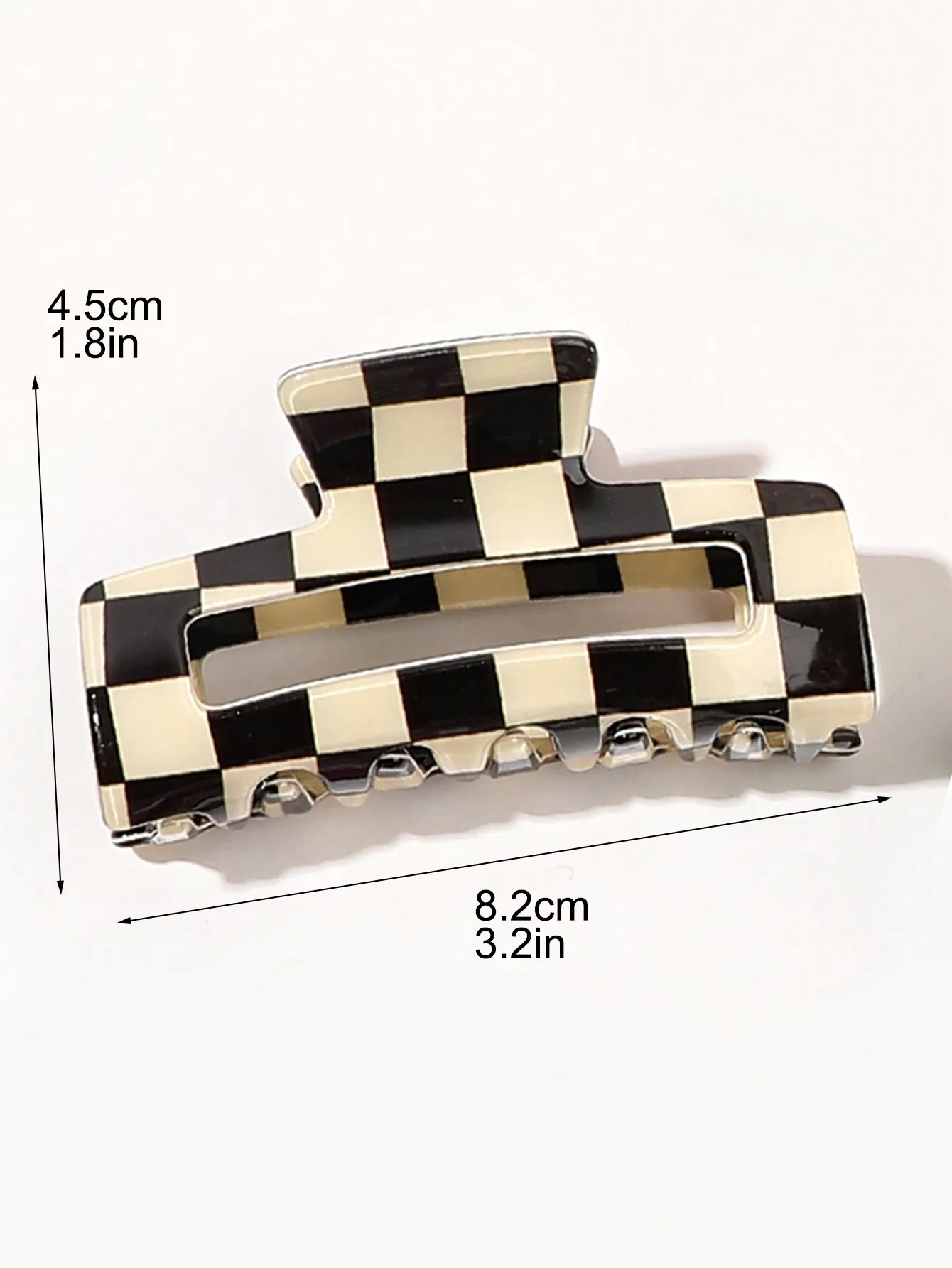 2Pcs Black Orange Checkered Hair Claw Clips Medium Jaw Clip Y2K Hair Barrettes for Women Strong Hold Hair Clamp Hair Accessories
