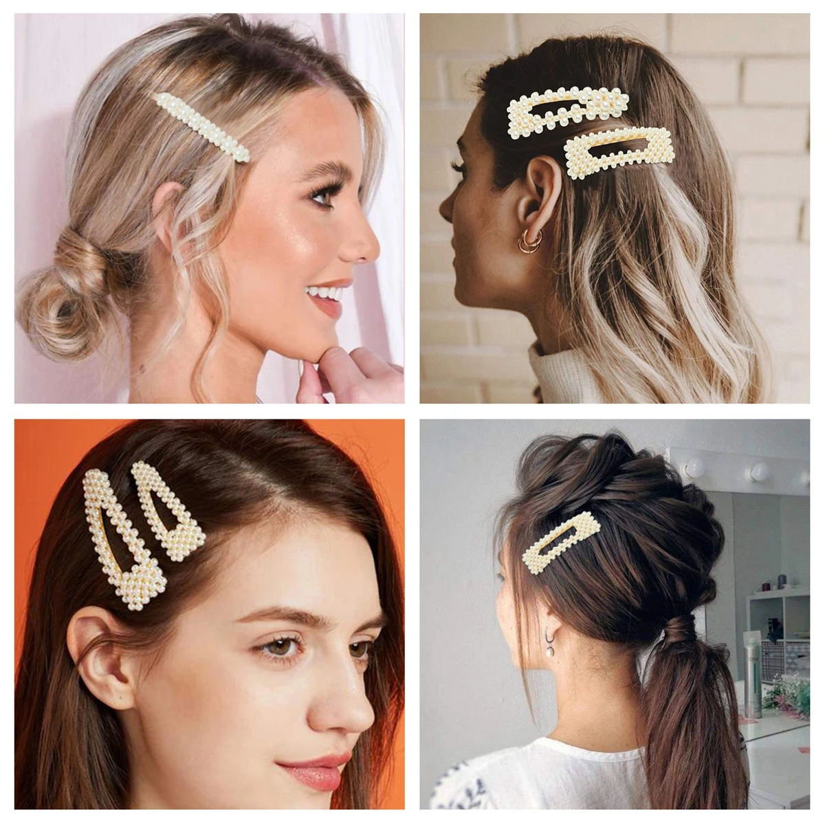 10/20Pcs Fashionable and Elegant Pearl Hair Clips Side Clips Hairpins Women's Hair Accessories Suitable for Daily Wear, Versatile for Parties and Proms [Random Mix]