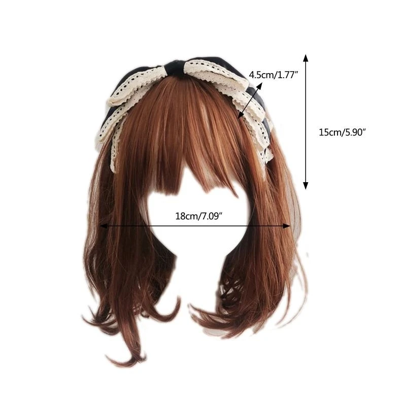 Big Bowknot Hair Hoop Vintage Lace Headband Headwear Fairy Headdress Accs Hair Hoop for Street
