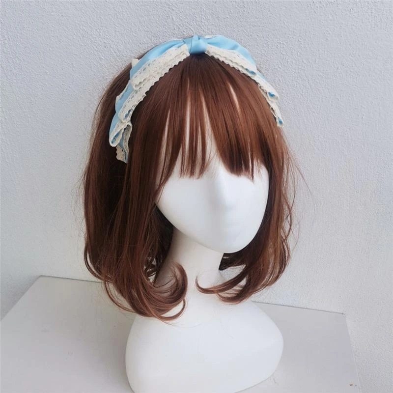 Big Bowknot Hair Hoop Vintage Lace Headband Headwear Fairy Headdress Accs Hair Hoop for Street