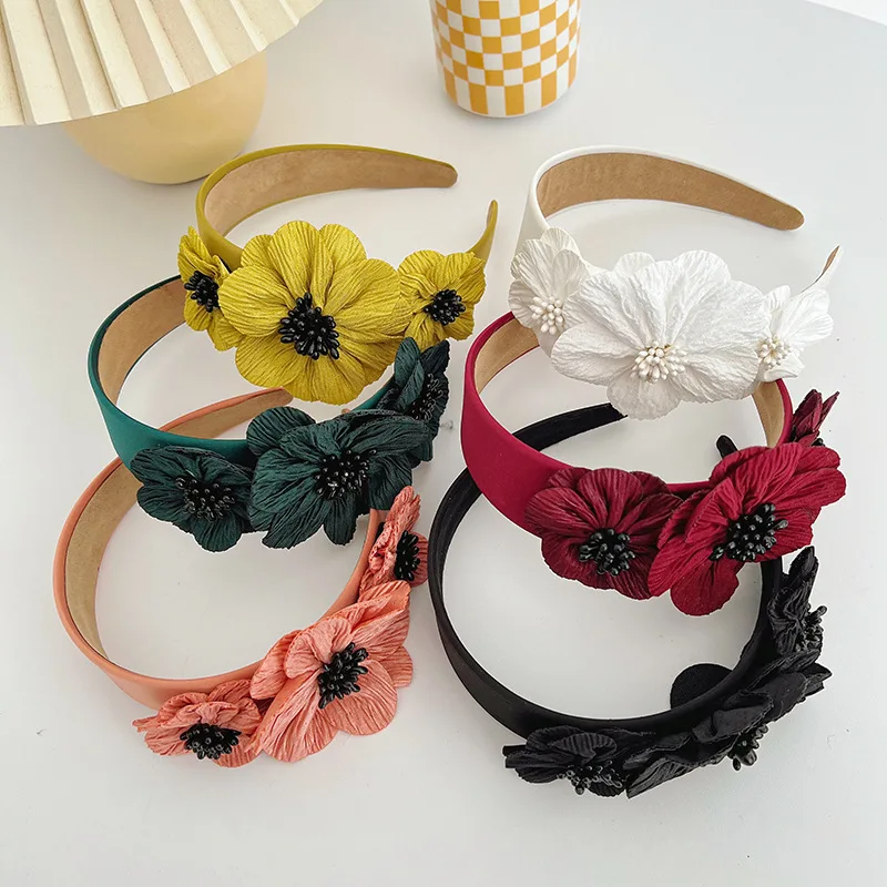 1 Threedimensional Floral Headband Suitable All Seasons,elegantandVersatileexquisite Texture,firmGrip,suitable VariousHairstyles