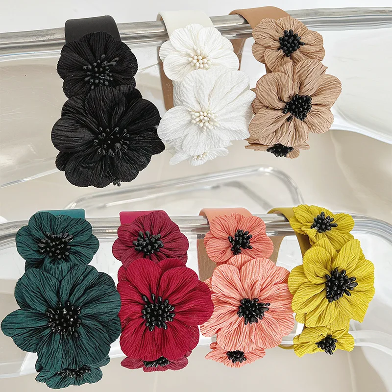 1 Threedimensional Floral Headband Suitable All Seasons,elegantandVersatileexquisite Texture,firmGrip,suitable VariousHairstyles