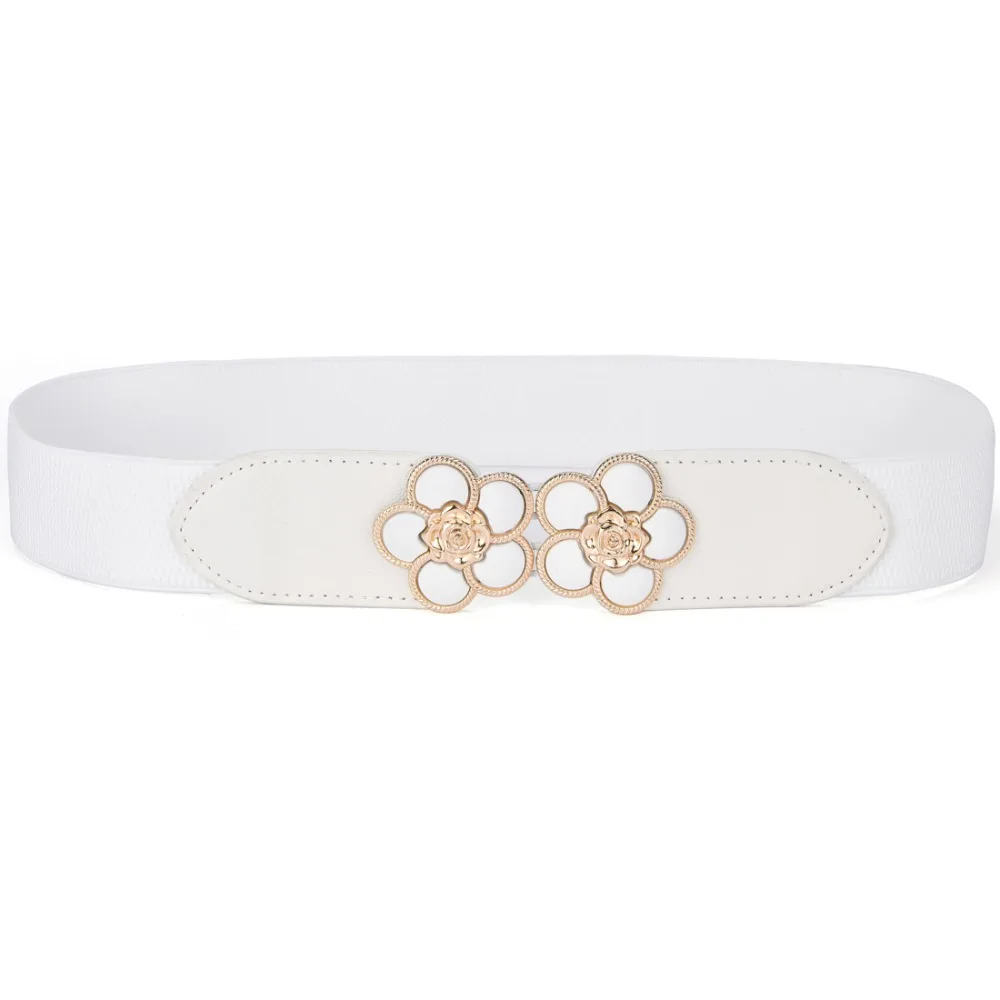 Women Female Ladies Corset Stretch Waistband Wide Waist Wide Belt Flower Belts Elastic Belts Flower Belts