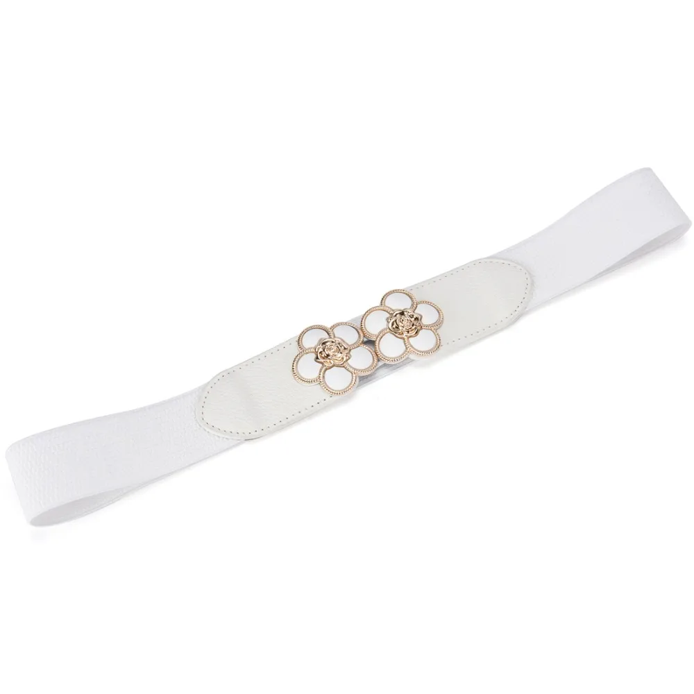 Women Female Ladies Corset Stretch Waistband Wide Waist Wide Belt Flower Belts Elastic Belts Flower Belts
