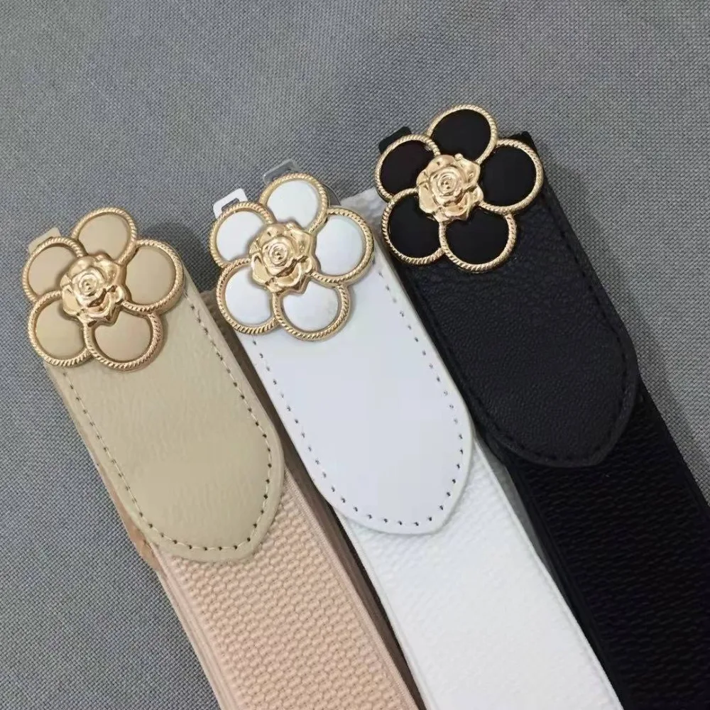 Women Female Ladies Corset Stretch Waistband Wide Waist Wide Belt Flower Belts Elastic Belts Flower Belts