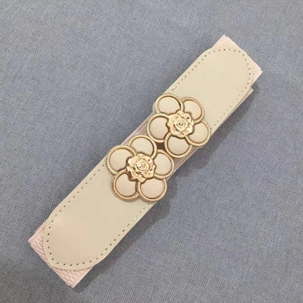 Women Female Ladies Corset Stretch Waistband Wide Waist Wide Belt Flower Belts Elastic Belts Flower Belts
