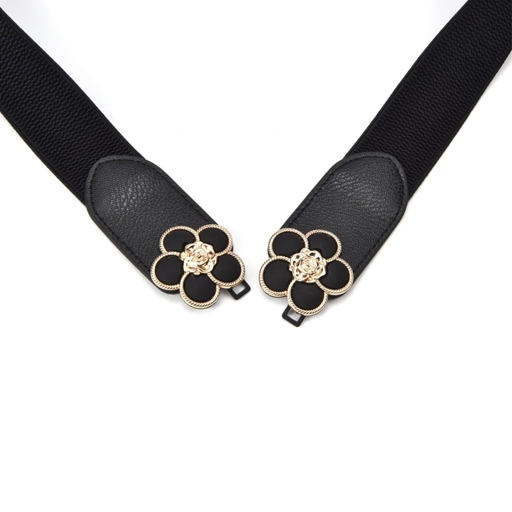 Women Female Ladies Corset Stretch Waistband Wide Waist Wide Belt Flower Belts Elastic Belts Flower Belts