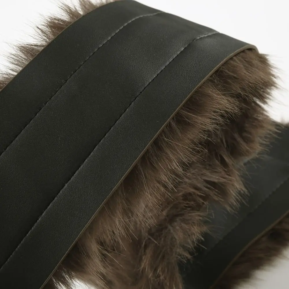 Vintage PU Leather Leather Fur Belt Spicy Girl Punk Belt Retro Korean Style Y2K Waistband Female/Girls