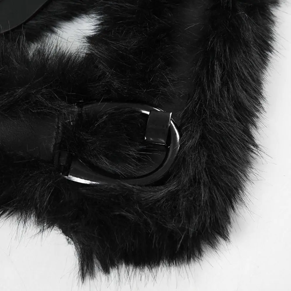 Vintage PU Leather Leather Fur Belt Spicy Girl Punk Belt Retro Korean Style Y2K Waistband Female/Girls