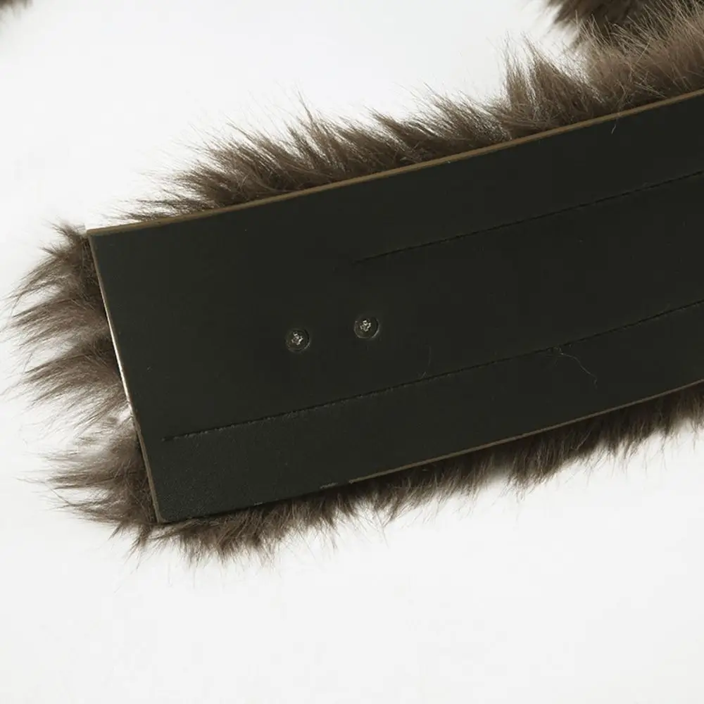 Vintage PU Leather Leather Fur Belt Spicy Girl Punk Belt Retro Korean Style Y2K Waistband Female/Girls