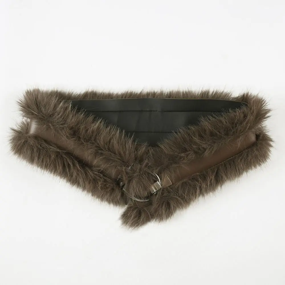 Vintage PU Leather Leather Fur Belt Spicy Girl Punk Belt Retro Korean Style Y2K Waistband Female/Girls