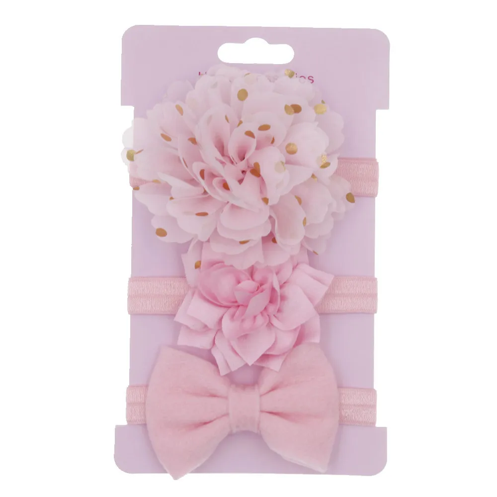 baby Headband Flower Headbands Set Hair Band Sequin Bowknot Headwear Children Kids Princess Girls Hair Accessories 3pcs/Lot