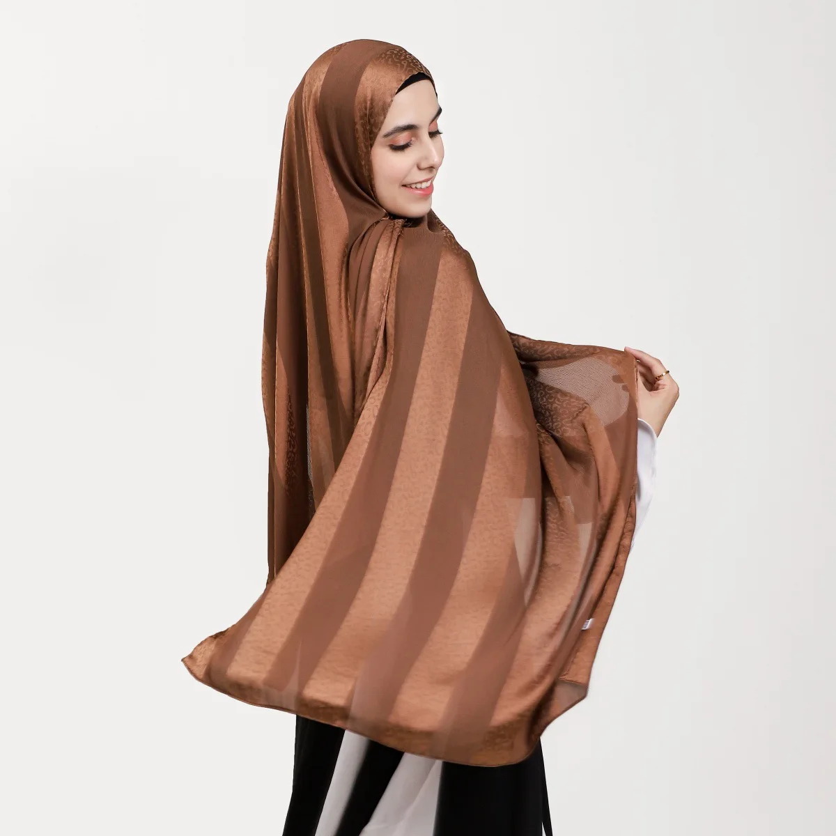 Elegant Muslim Hijab Women Bohemian Soft Satin Islam Ramadan Hijabs Foulard Femme Shawl Wrap Scarf Headscarf Bufanda Headband