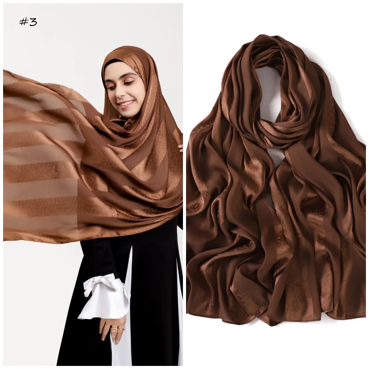 Elegant Muslim Hijab Women Bohemian Soft Satin Islam Ramadan Hijabs Foulard Femme Shawl Wrap Scarf Headscarf Bufanda Headband