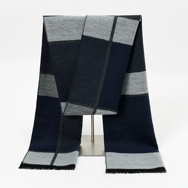 Luxury Winter Man Scarf Plaid Shawl Warm Autumn Cashmere Handkerchief Soft Outdoor Muffler Bufanda Solid Man Scarf 2025