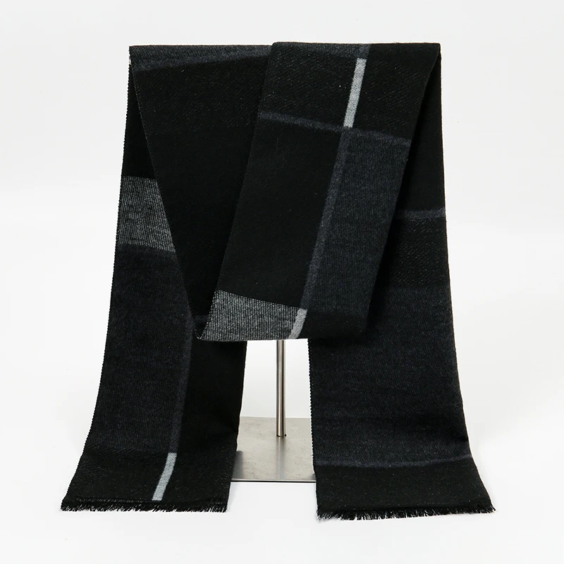 Luxury Winter Man Scarf Plaid Shawl Warm Autumn Cashmere Handkerchief Soft Outdoor Muffler Bufanda Solid Man Scarf 2025