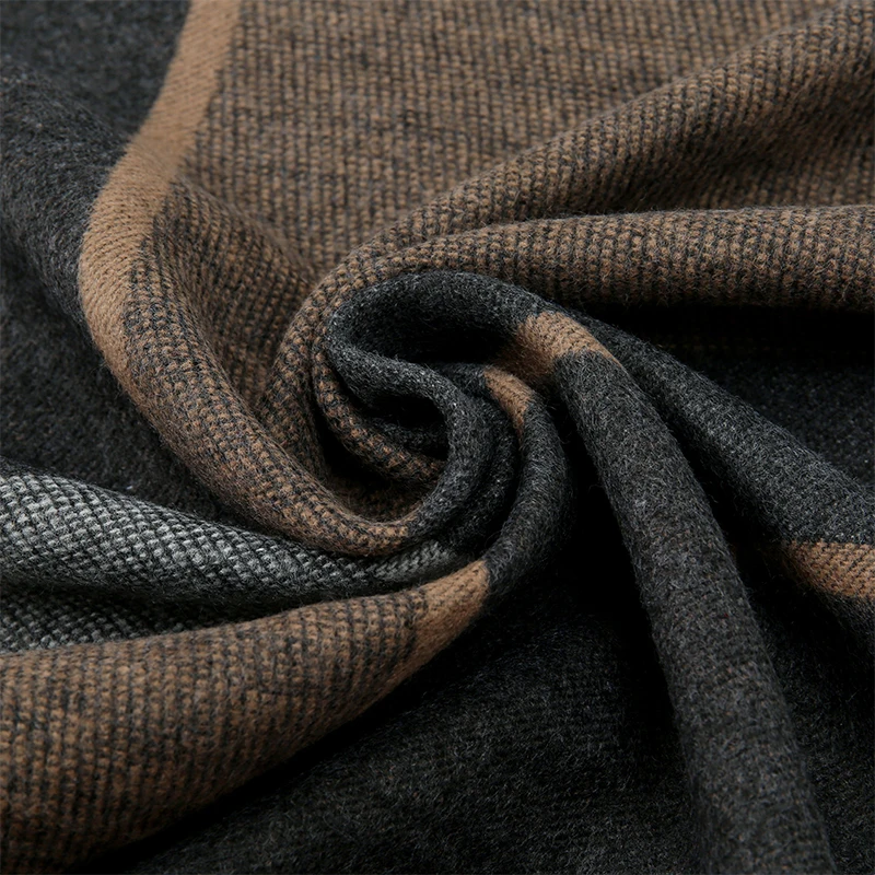 Luxury Winter Man Scarf Plaid Shawl Warm Autumn Cashmere Handkerchief Soft Outdoor Muffler Bufanda Solid Man Scarf 2025