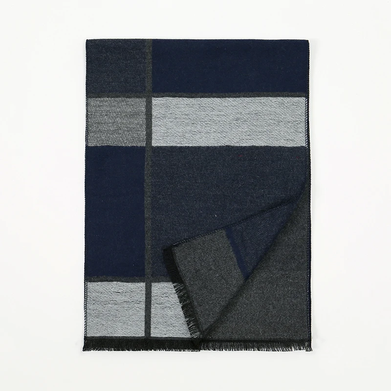 Luxury Winter Man Scarf Plaid Shawl Warm Autumn Cashmere Handkerchief Soft Outdoor Muffler Bufanda Solid Man Scarf 2025