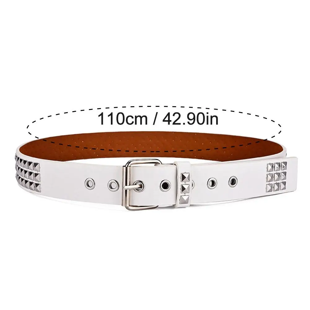 Vintage Men Women Punk Rivet Buckle Belt Design Metal Gothic Y2k Belt Pu Leather Waistband Jeans Pants Decorative Bel