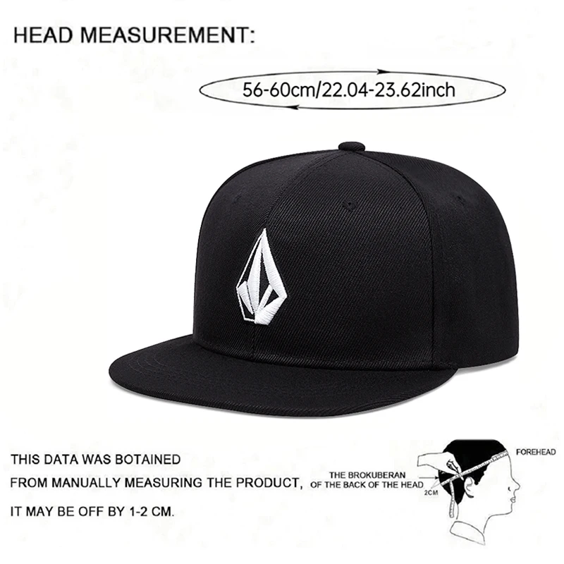 2025 Simple New Flat brimmed Hat with Diamond Embroidery Street Pop Hip Hop Hat Daily Leisure Sunshade Hat Baseball Hat Unisex