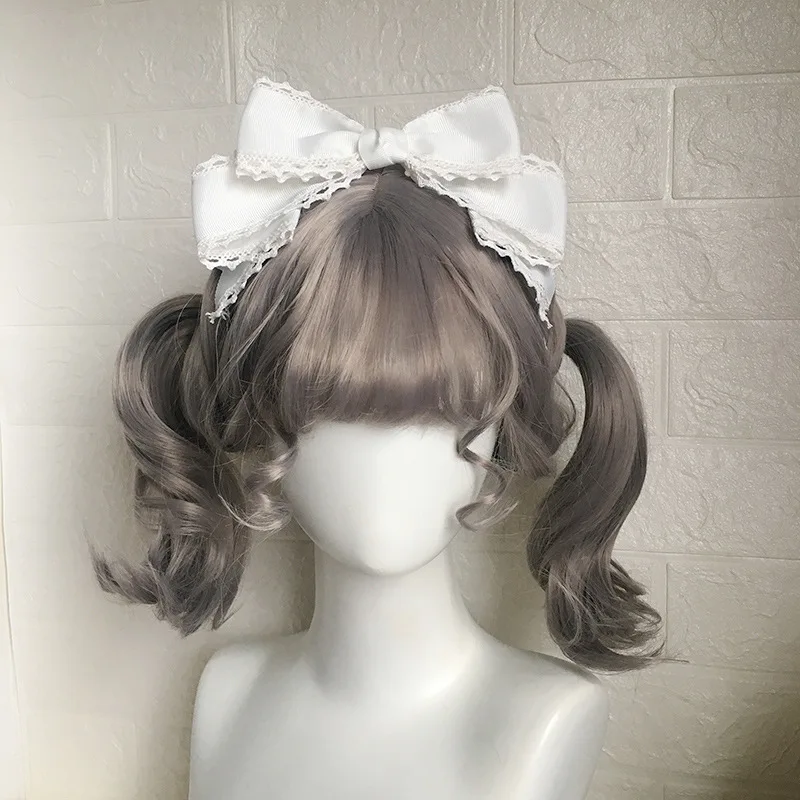 Women's Cute Hair Clips Blue Lolita Accessories Lolita Big Bow Headwear Black Hair Accessory Lolita Hair Clip Girls Cute Items