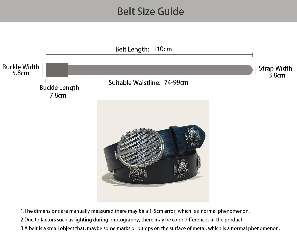 Punk Men's Belt Bohemian Style Fashion Personalized Belt For Men and Women Gothic Rock Y2K Belts For Jeans Dresses & Casual Wear