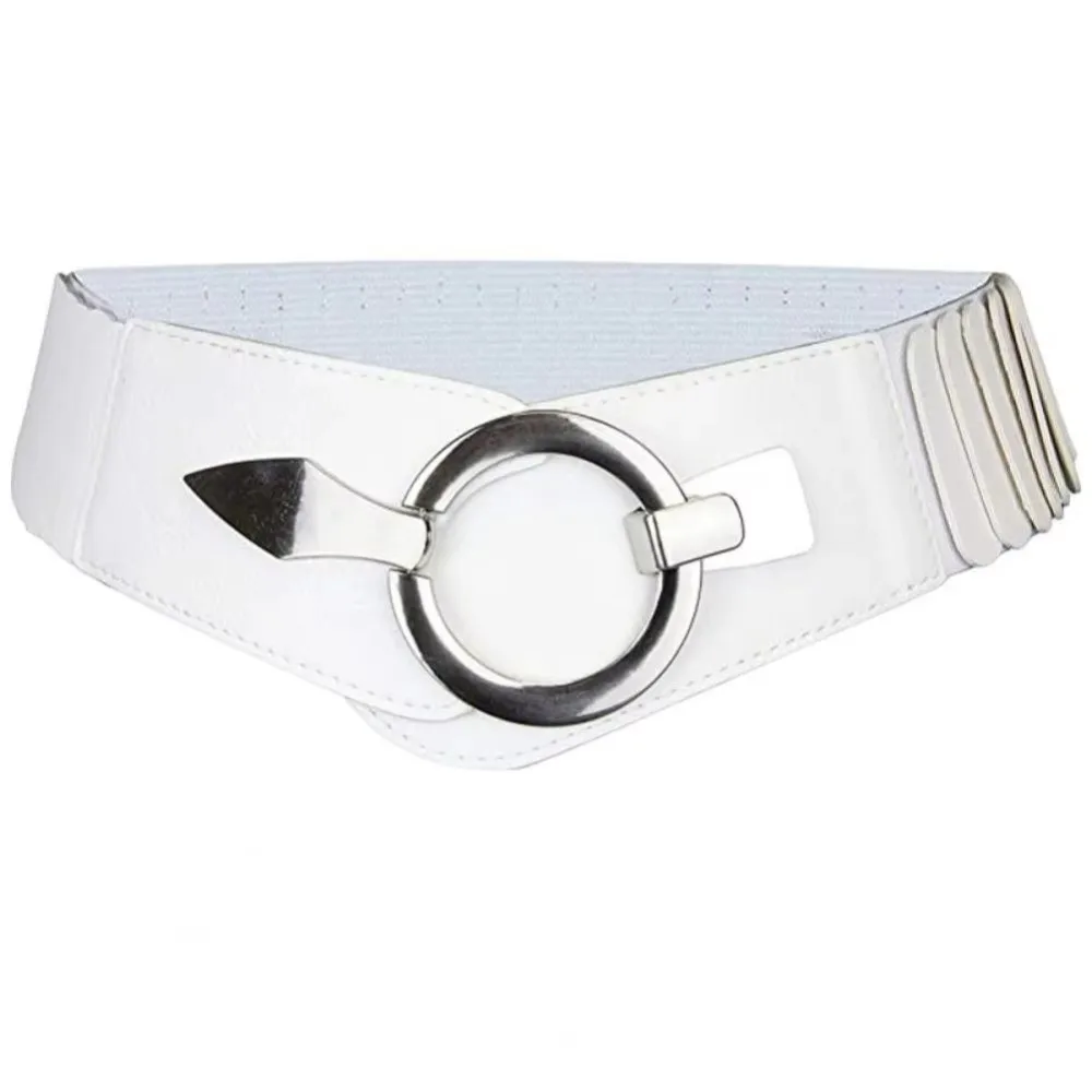 Fashion V-shaped Women Waist Belt Elastic Slimming Wide Belts PU Leather Versatile Waistband Dress Belt