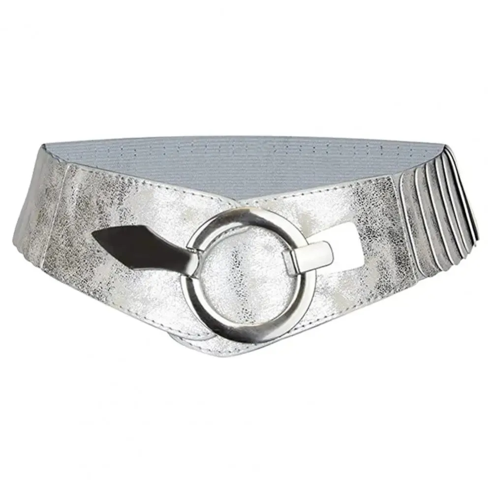 Fashion V-shaped Women Waist Belt Elastic Slimming Wide Belts PU Leather Versatile Waistband Dress Belt