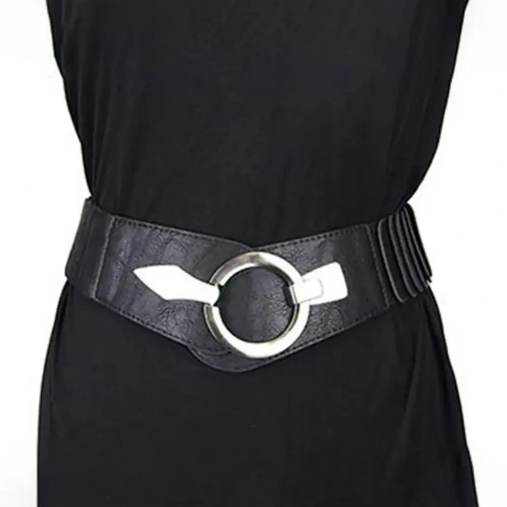 Fashion V-shaped Women Waist Belt Elastic Slimming Wide Belts PU Leather Versatile Waistband Dress Belt