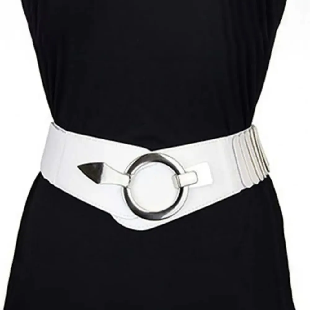 Fashion V-shaped Women Waist Belt Elastic Slimming Wide Belts PU Leather Versatile Waistband Dress Belt
